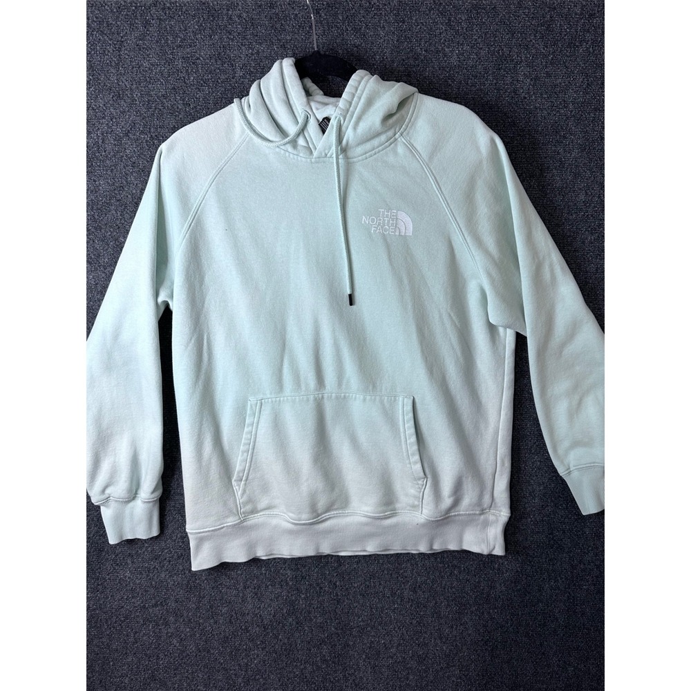The North Face Womens Mint Green Floral Graphic Logo Pullover Hoodie Large